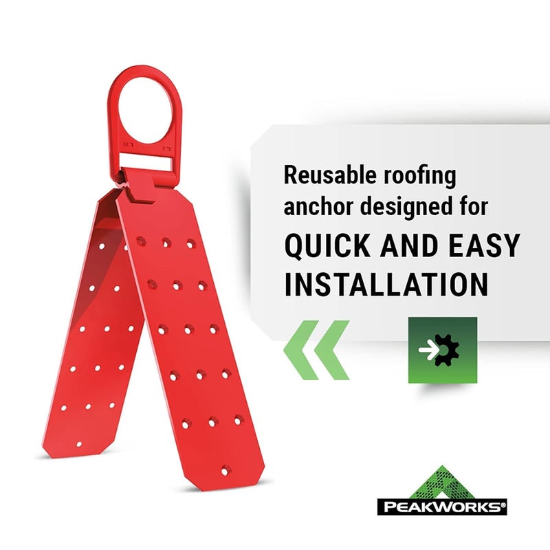 Peakworks Temporary Roof Anchor Bracket - Stainless Steel Safety Roof Top Anchor Bracket for Roofing Work - Industrial  Construction  Roofing Fall Protection - ANSI & OSHA Compliant - Image 2